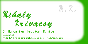 mihaly krivacsy business card